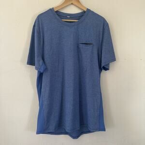 Lululemon Short Sleeve Shirt Blue Front‎ Pocket Size XL Breathable Fitness Gym